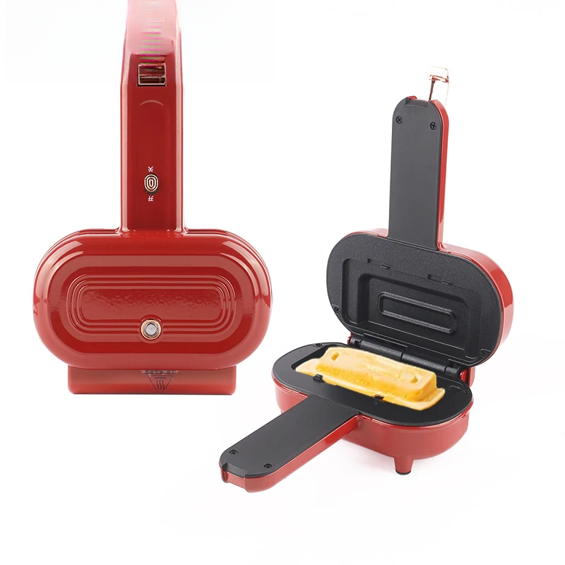 Hot Dog Press - Doppelseitige Sandwich-Presse Mini-Taco-Burrito-Backform Grill Frühstücksmacher Brot-Hotdog-Toaster