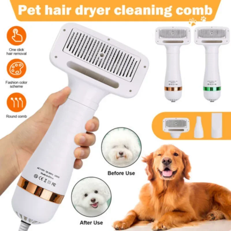 Hot Dog Press - 2-in-1-Hundetrockner, leiser Hunde-Haartrockner und Kamm, Bürste,