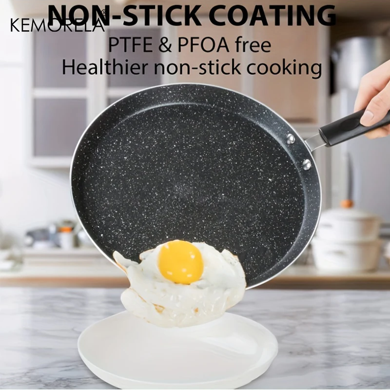 Egg Waffle Pan - Antihaft-Bratpfanne 18/22/26CM Frühstücks-Pfannkuchen-Eier-Steak-Bratpfanne Pizza-Pfannkuchen-Pfannen mit Griff
