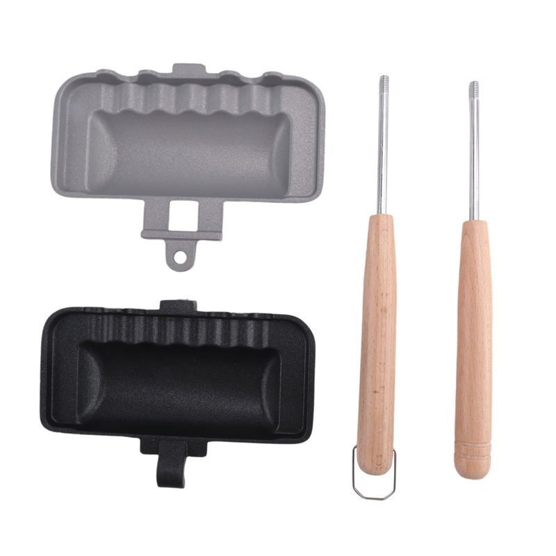 Hot Dog Press - A60T Müheloser Hot-Sandwich-Maker, Hot-Dog-Toaster, doppelseitige Sandwich-Backpfanne,