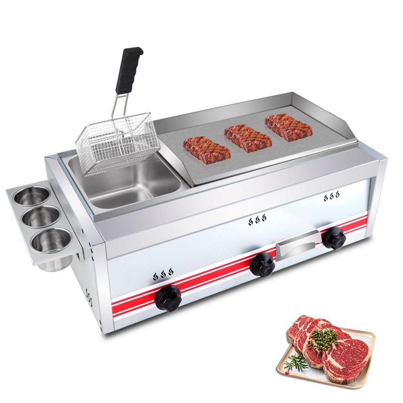 Mini Pancake Griddle - Gewerbliche Edelstahl-Gas-Teppanyaki-Grillplatte für Gebratene Steaks und