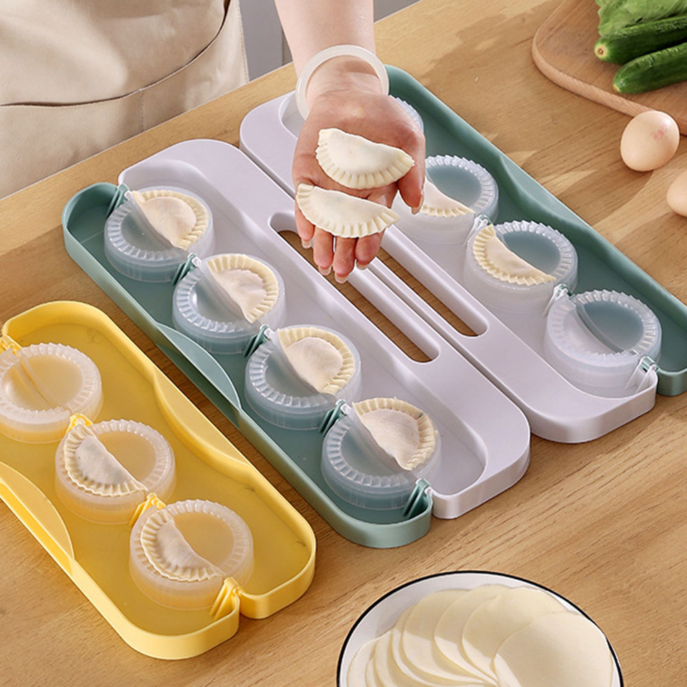 Dumpling Press Set - DIY Knödelformer, 8-Gitter-Presse, Ravioli-Teig, Gebäck, Kuchen,