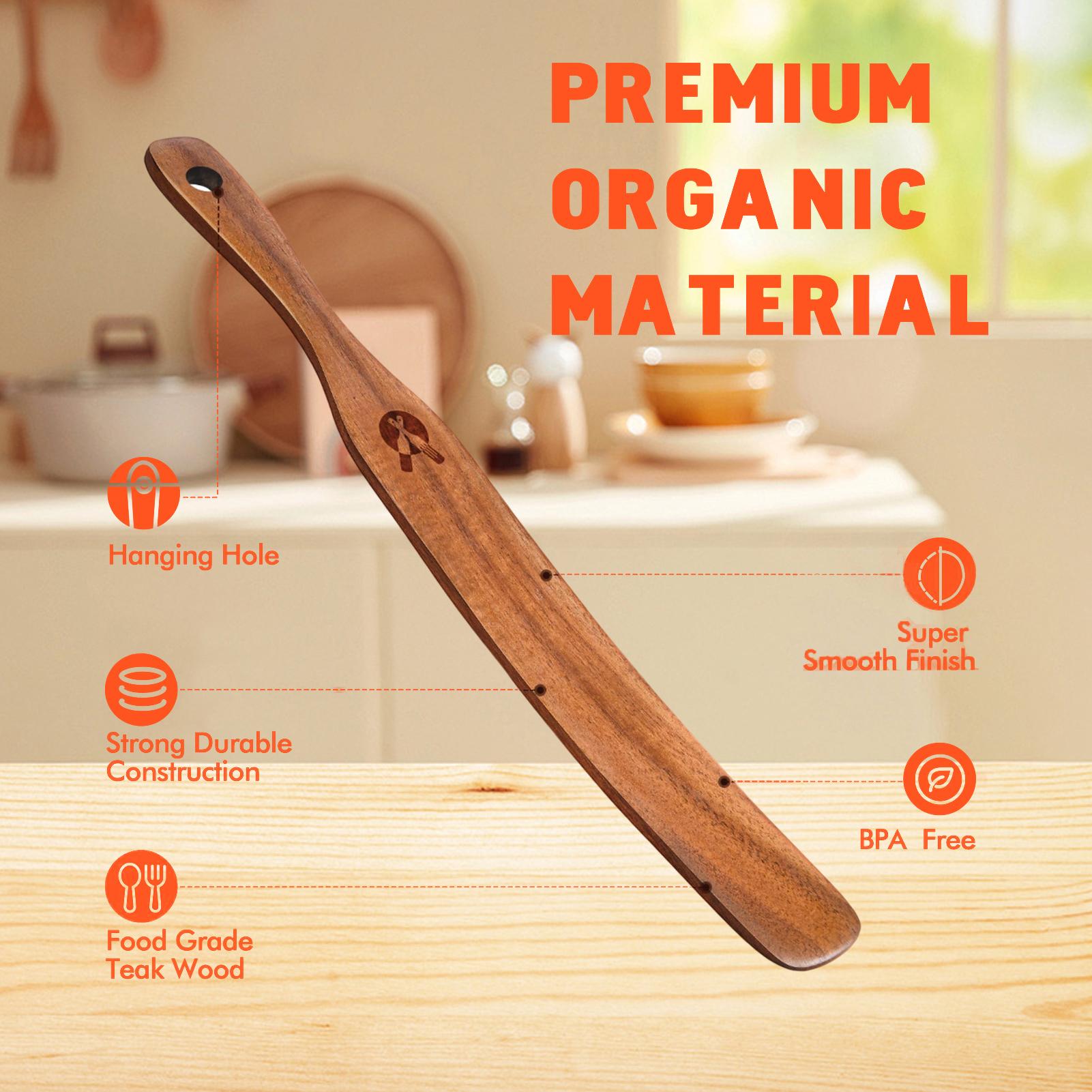 Okonomiyaki Spatula - Holz-Rührstab, schmaler Gläserschaber, Holzspatel, Löffel, Werkzeuge,