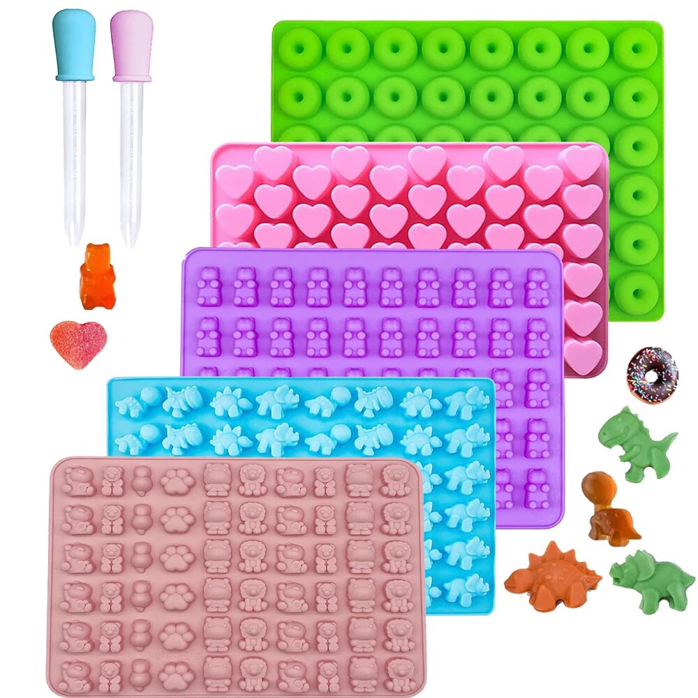 Donut Mold Silicone - Gummibärchen-Formen, Silikon-Mini-Schokoladen-Süßigkeitsform für Kinder mit 2