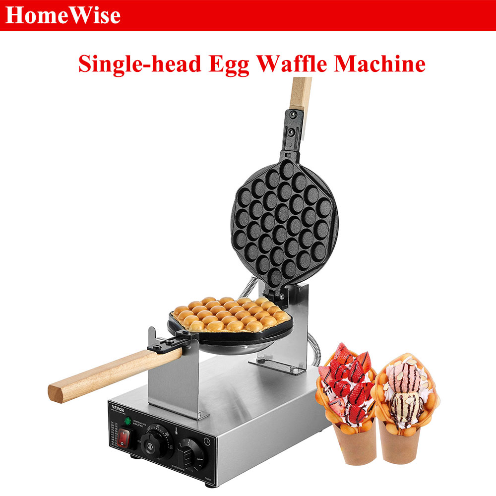 Egg Waffle Pan - HomeWise Kommerzielles Eierblasen-Waffeleisen, 1400 W, antihaftbeschichteter