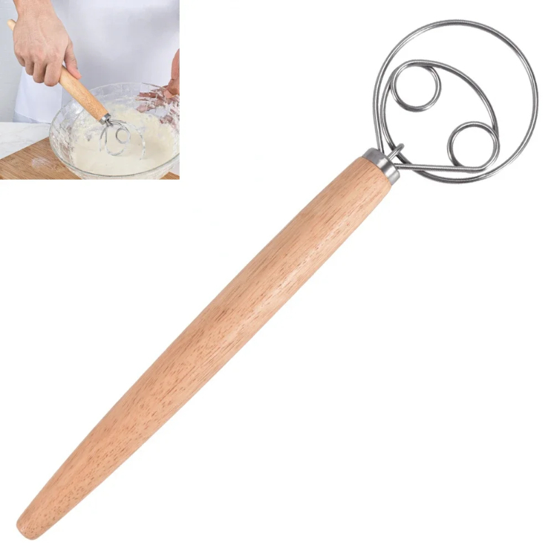 Danish Pancake Pan - Große Hand Dänischen Teig Schneebesen Brot