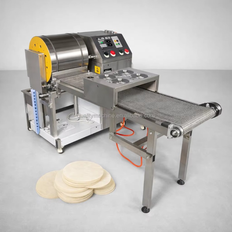 Spring Roll Wrapper - Automatische Teigblatt-Tortilla-Frühlingsrollen-Wrapper-Herstellungsmaschine Frühlingsrollen-Wrapper-Blattmaschine