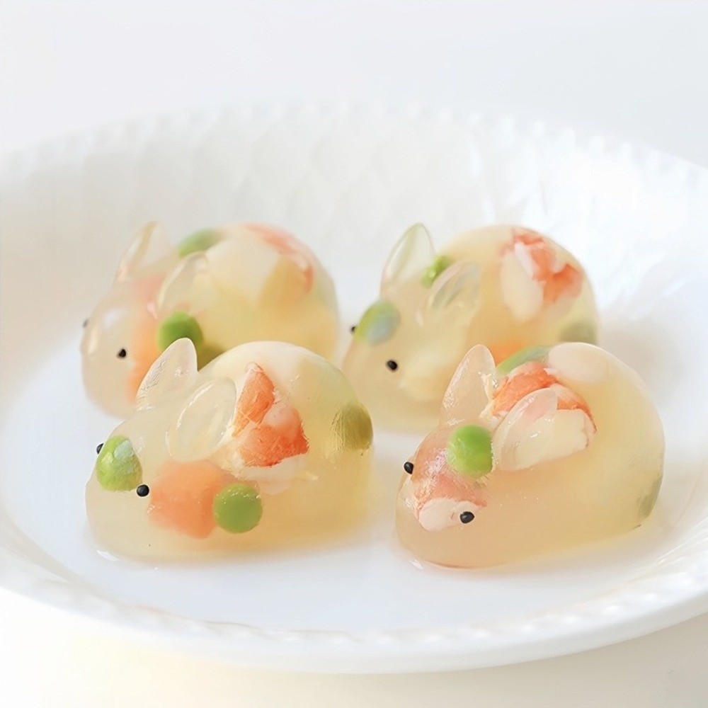 Bunny Cake Mold - Flexible Silikon 3D Hasen-Kuchenformen, 6-fach Silikon-Mousse-Kuchenform,