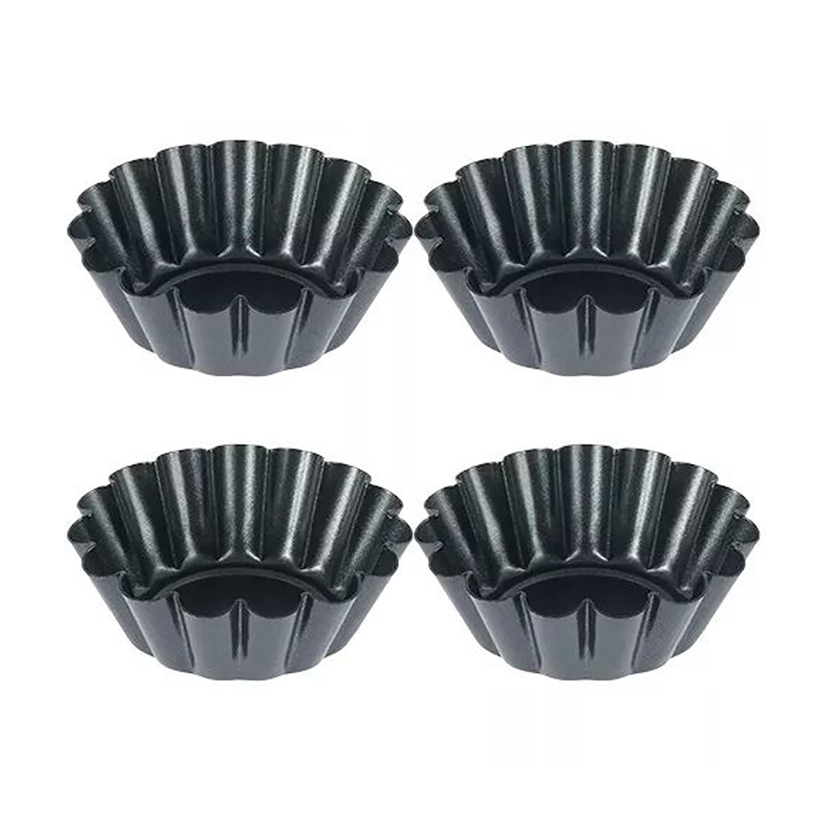Egg Waffle Pan - 4 Stück Mini Runde Antihaft-Tarteformen, Eierkuchenformen,