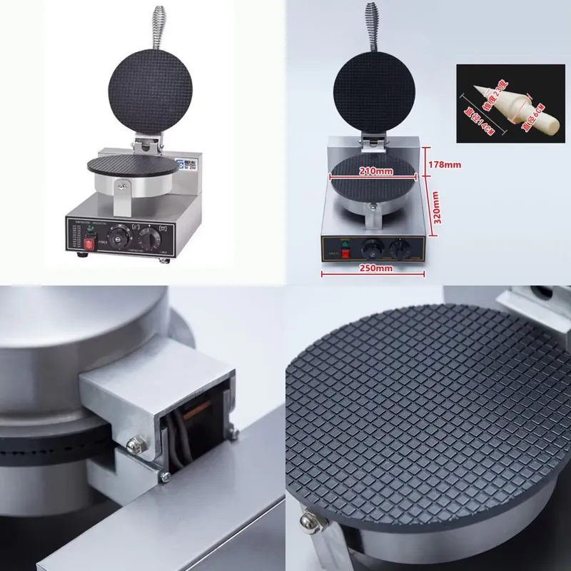 Waffle Cone Maker - TEBAK Fabrik-Snackmaschinen Elektrische Waffelmaschine Eiswaffel-Hersteller Kommerzieller