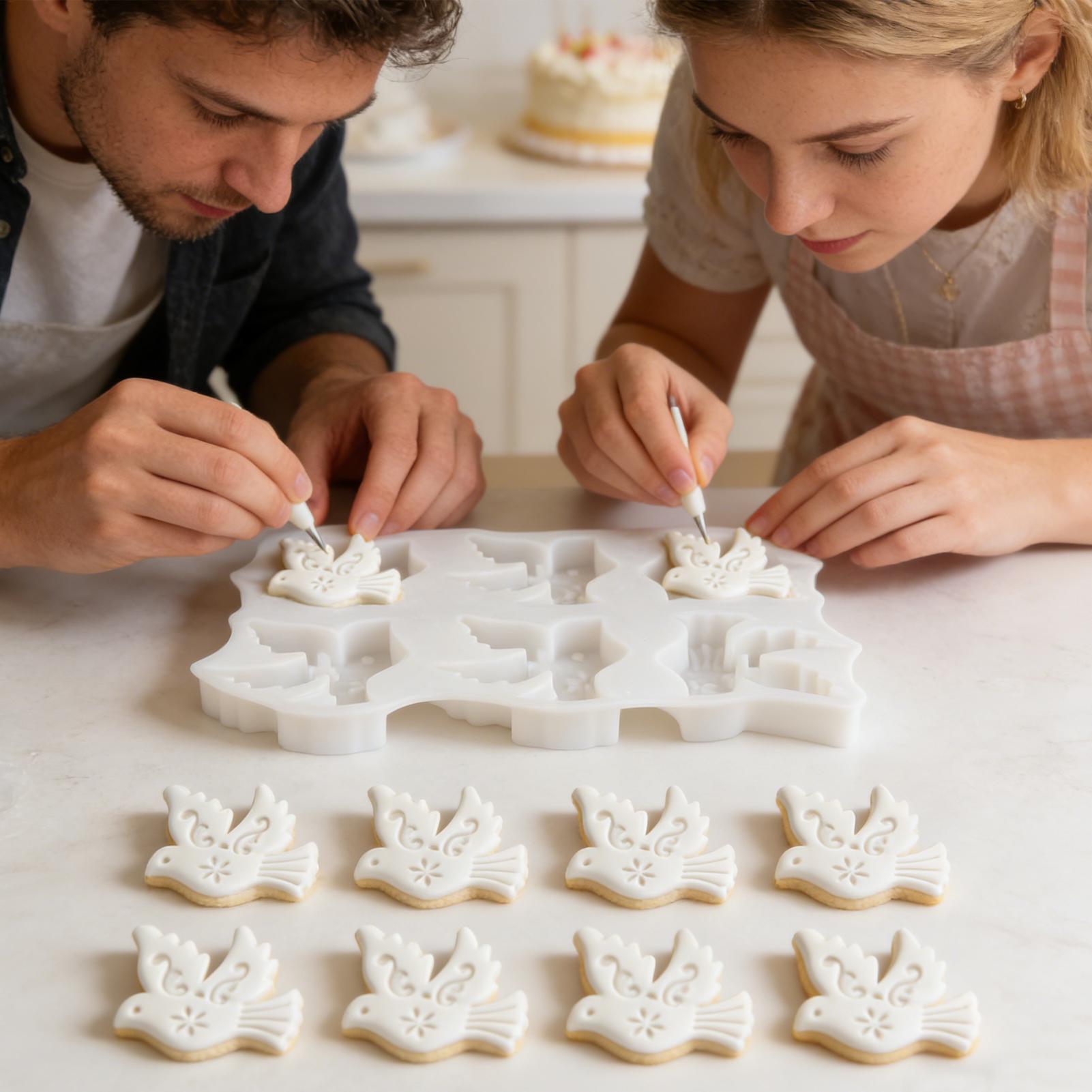 Potsticker Mold - Vogelförmige Silikonform mit 6 Hohlräumen, Antihaftbeschichtet,