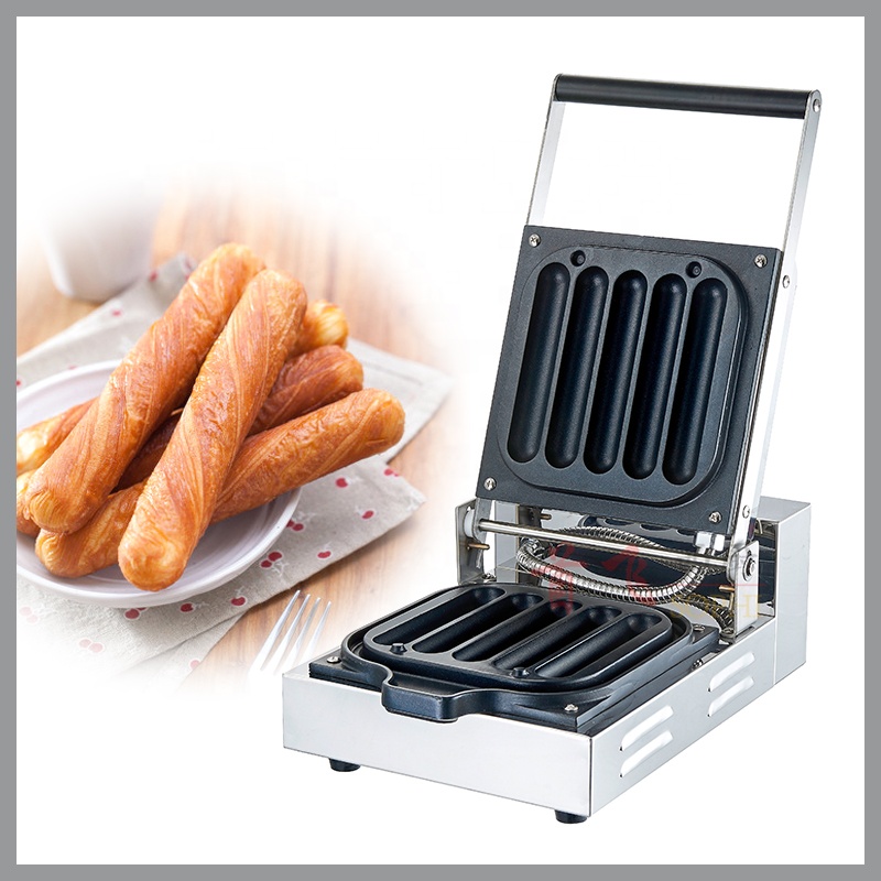 Corn Dog Stick - Kommerzielle 220V Französische Muffin-Corn-Dog-Maschine Antihaftbeschichteter 6-Stäbchen-Waffelstick-Maker