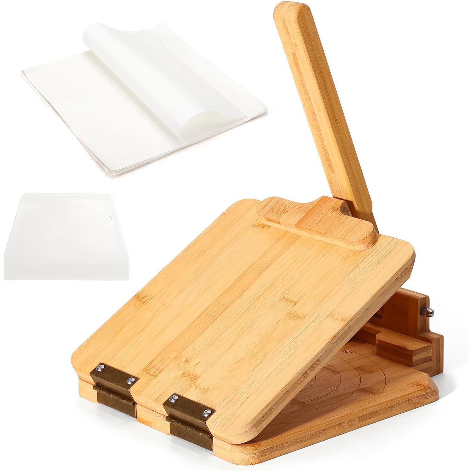 Dumpling Press Set - Meistverkaufte Bambus- und Holz-Tortillapresse zur Herstellung