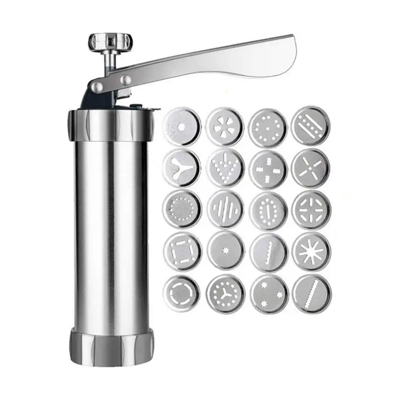 Churros Maker Gun - Multifunktionales Aluminium-Kekspresse-Set Manuelle Churros-Maschine Keks- und