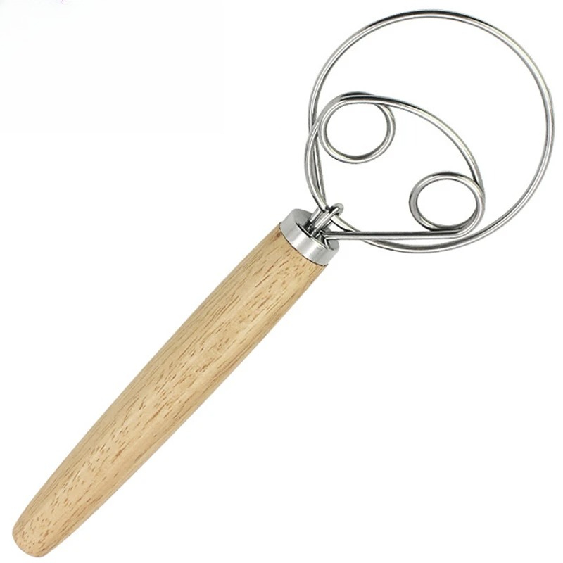 Danish Pancake Pan - Leeseph 13-Zoll Dänischer Teigbesen, Edelstahl-Teigmixer im