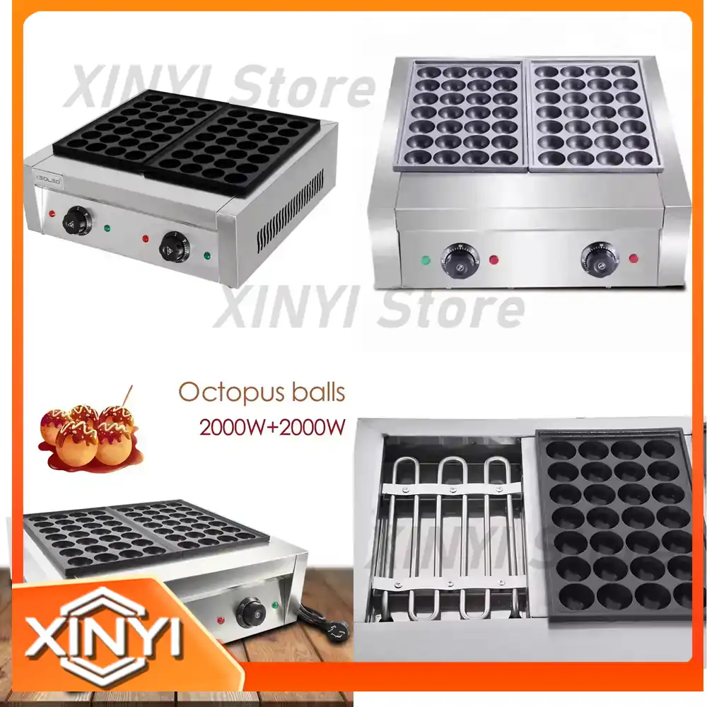 Takoyaki Grill Plate - XEOLEO Kommerzielle Tisch-Takoyaki-Maschine mit 2 Platten,