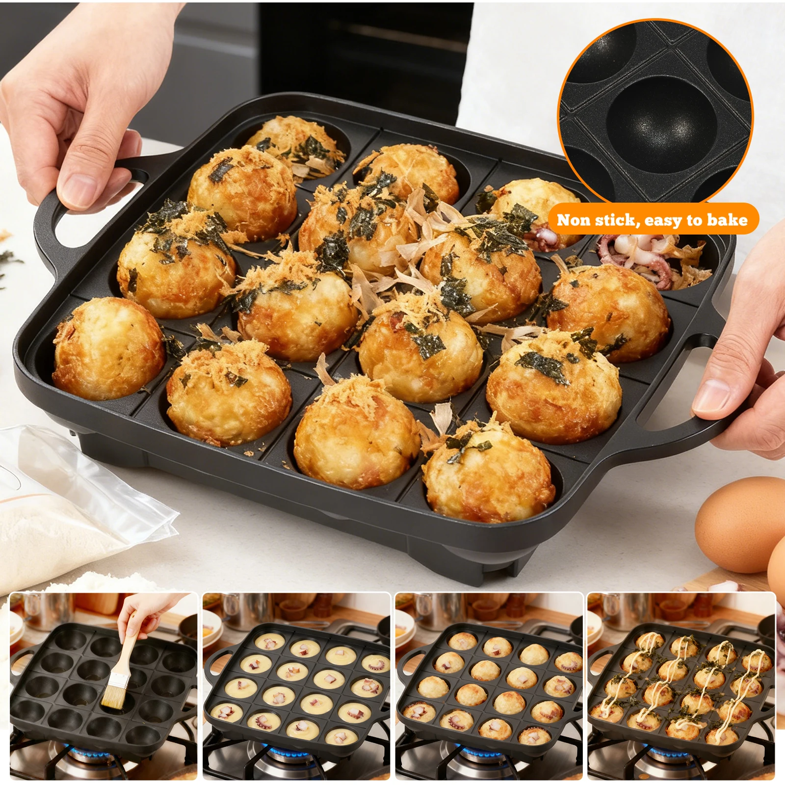 16-Loch Takoyaki-Pfanne aus Al – Takoyaki Grill Plate Bewertung und Preis