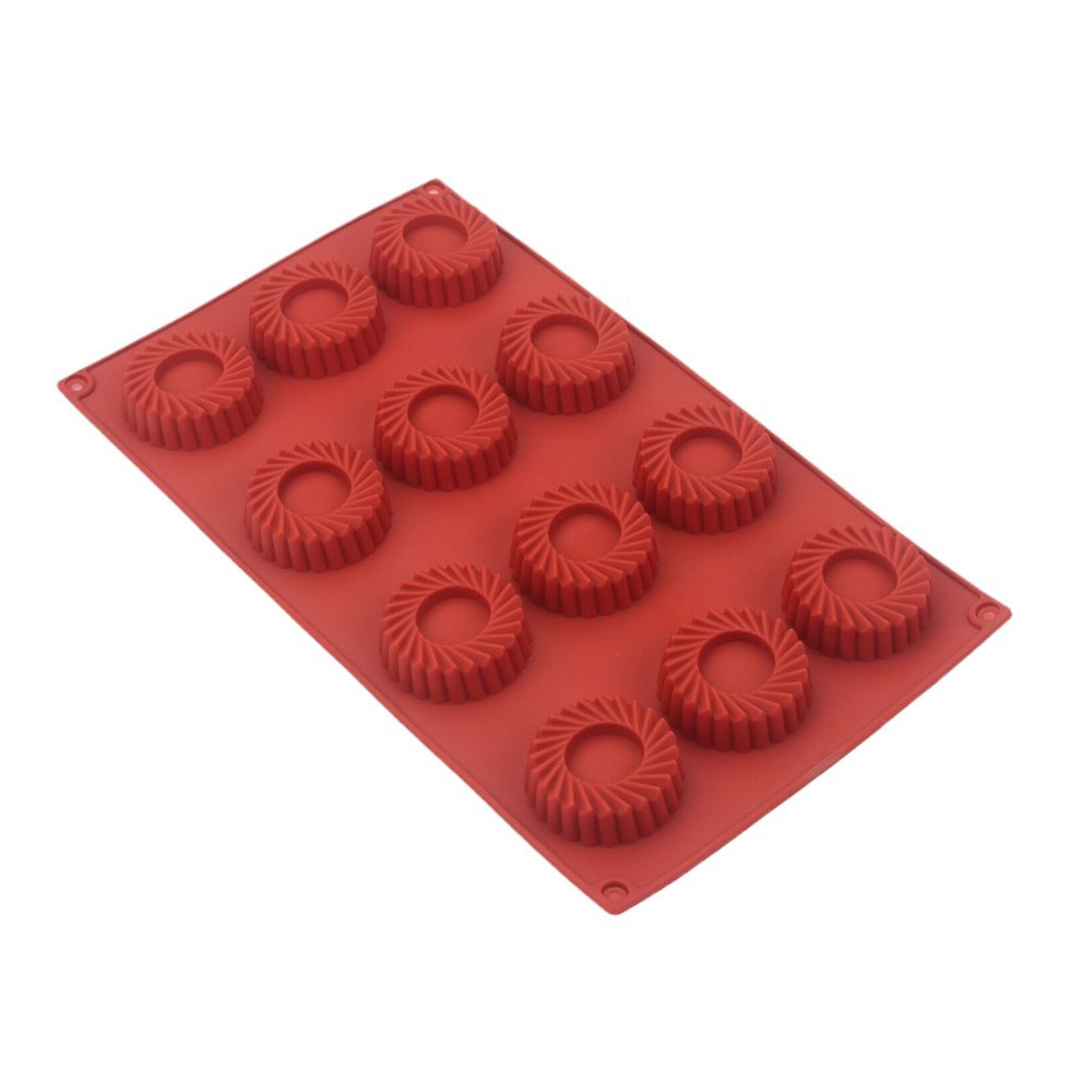 12-Loch Kreisförmige Wirbel-Fo – Donut Mold Silicone Bewertung und Preis