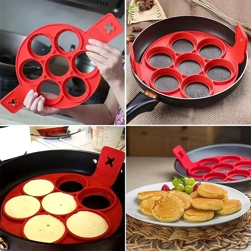 Silikon 7-Loch kreisförmige Br – Egg Waffle Pan Bewertung und Preis