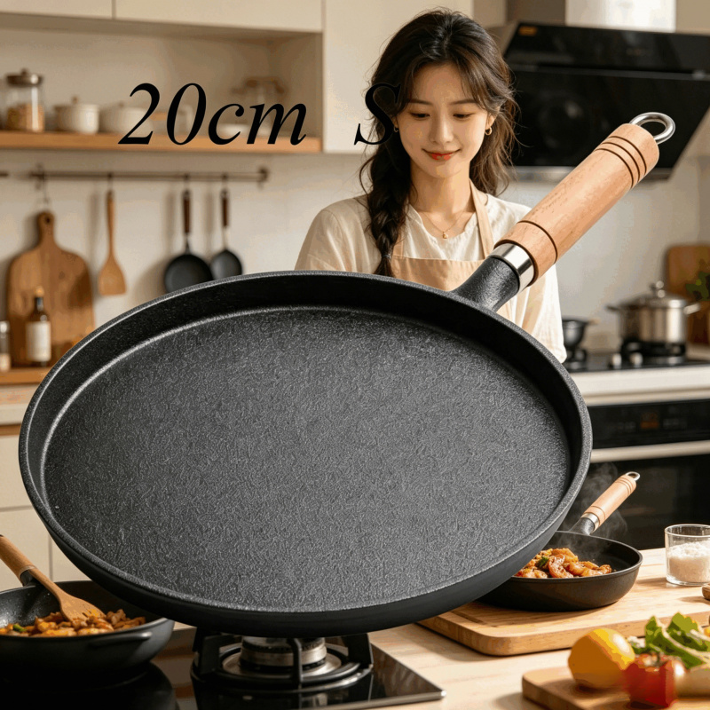 20cm Gusseisenpfanne mit Holzg – Egg Waffle Pan Bewertung und Preis